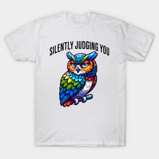 Silently Judging You funny side-eye owl design T-Shirt